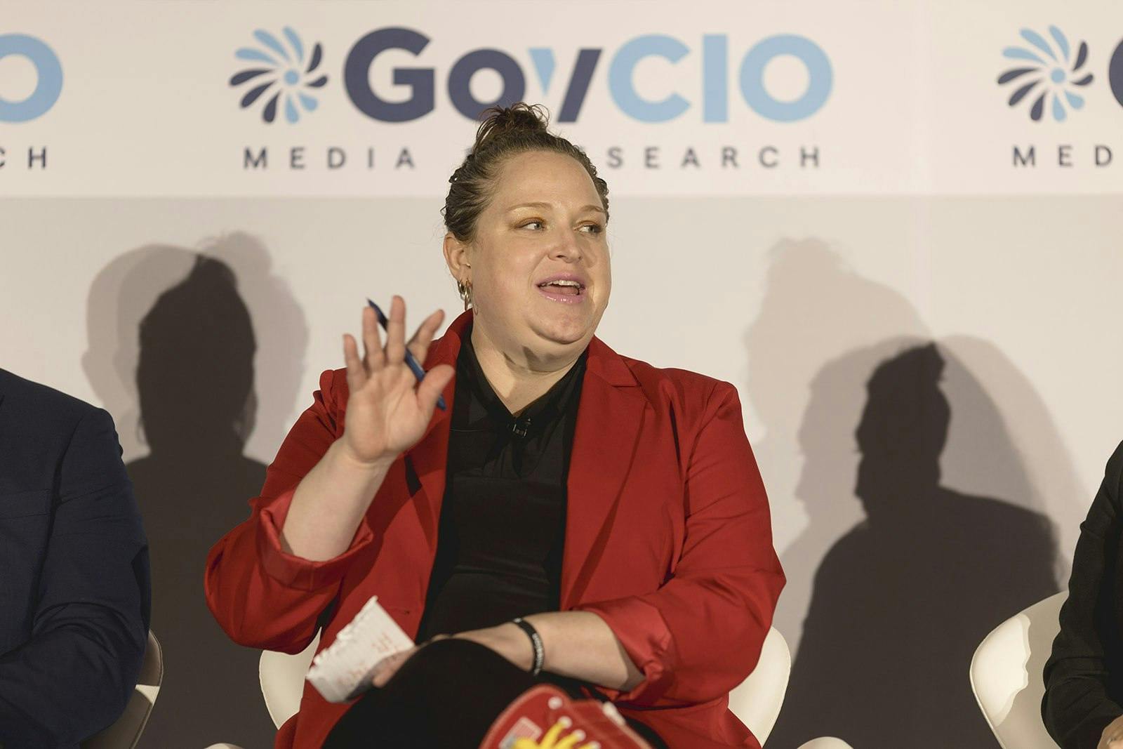 Amanda Bullock, AI lead at the Air Force Research Laboratory, speaks at the inaugural GovCIO Media & Research AI Summit on November 7th, 2024.